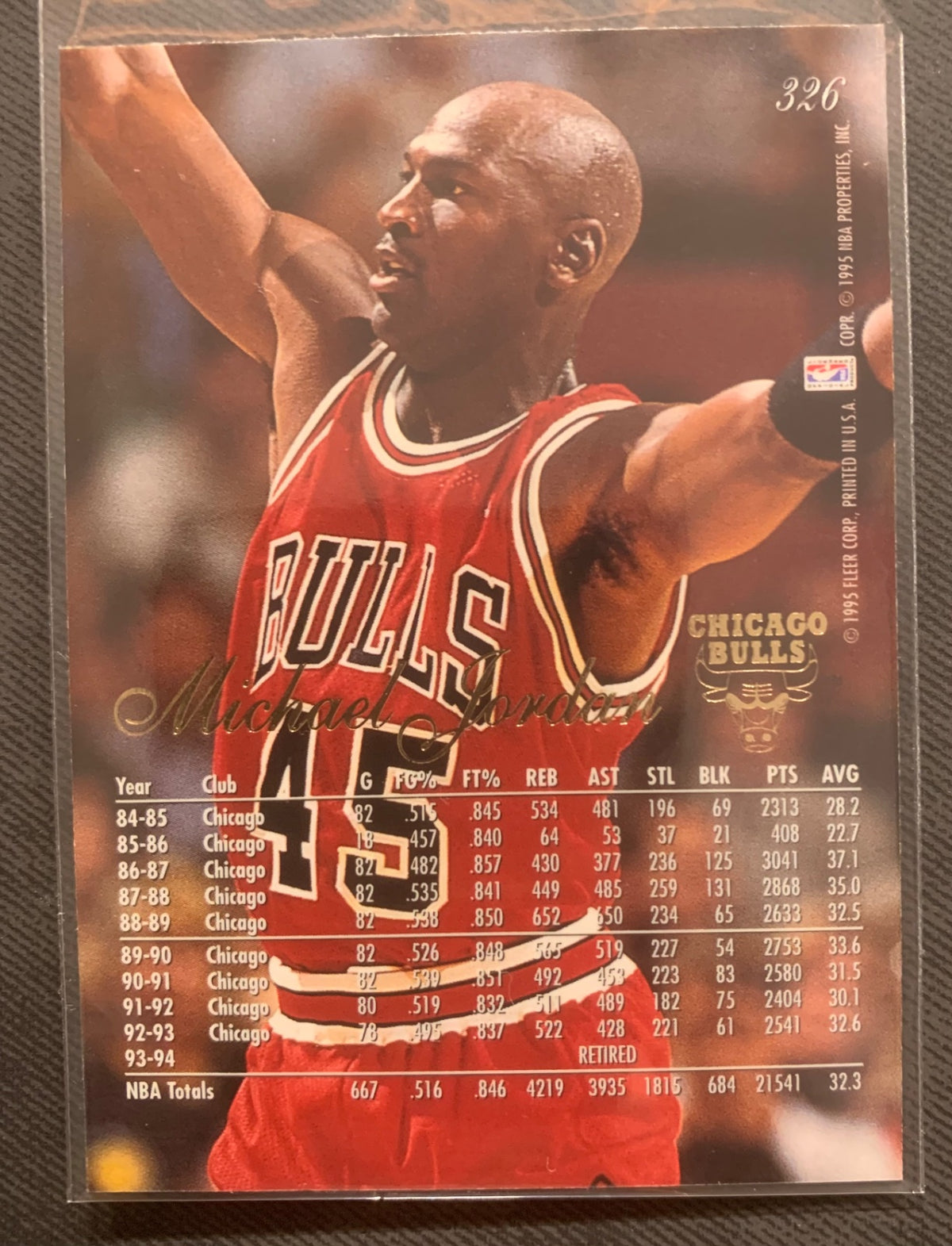Fleer 94-95 flair michael Jordan #326