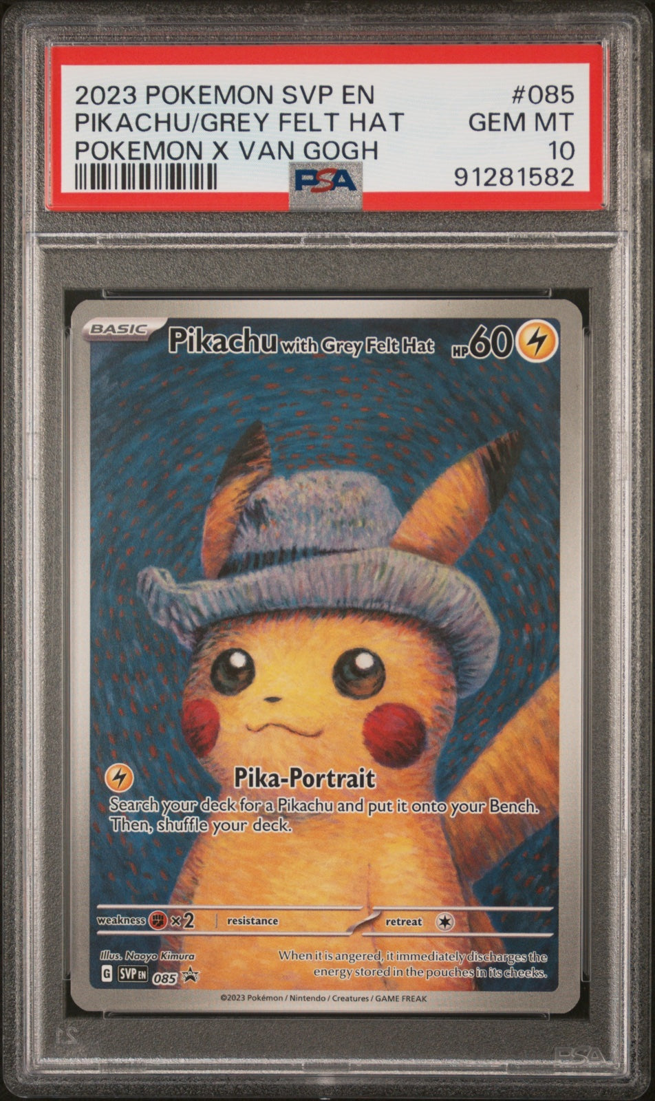 Pikachu with Grey Felt Hat 085 (Scarlet & Violet Promo) — PSA 10