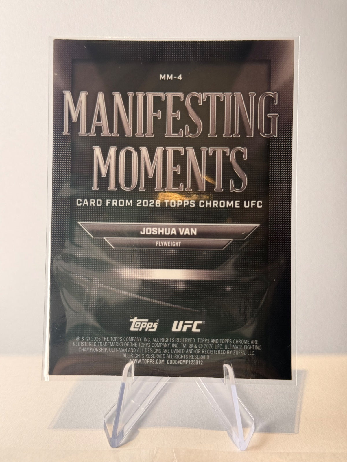 2026 Topps Chrome UFC Joshua Van Manifesting Moments #MM-4