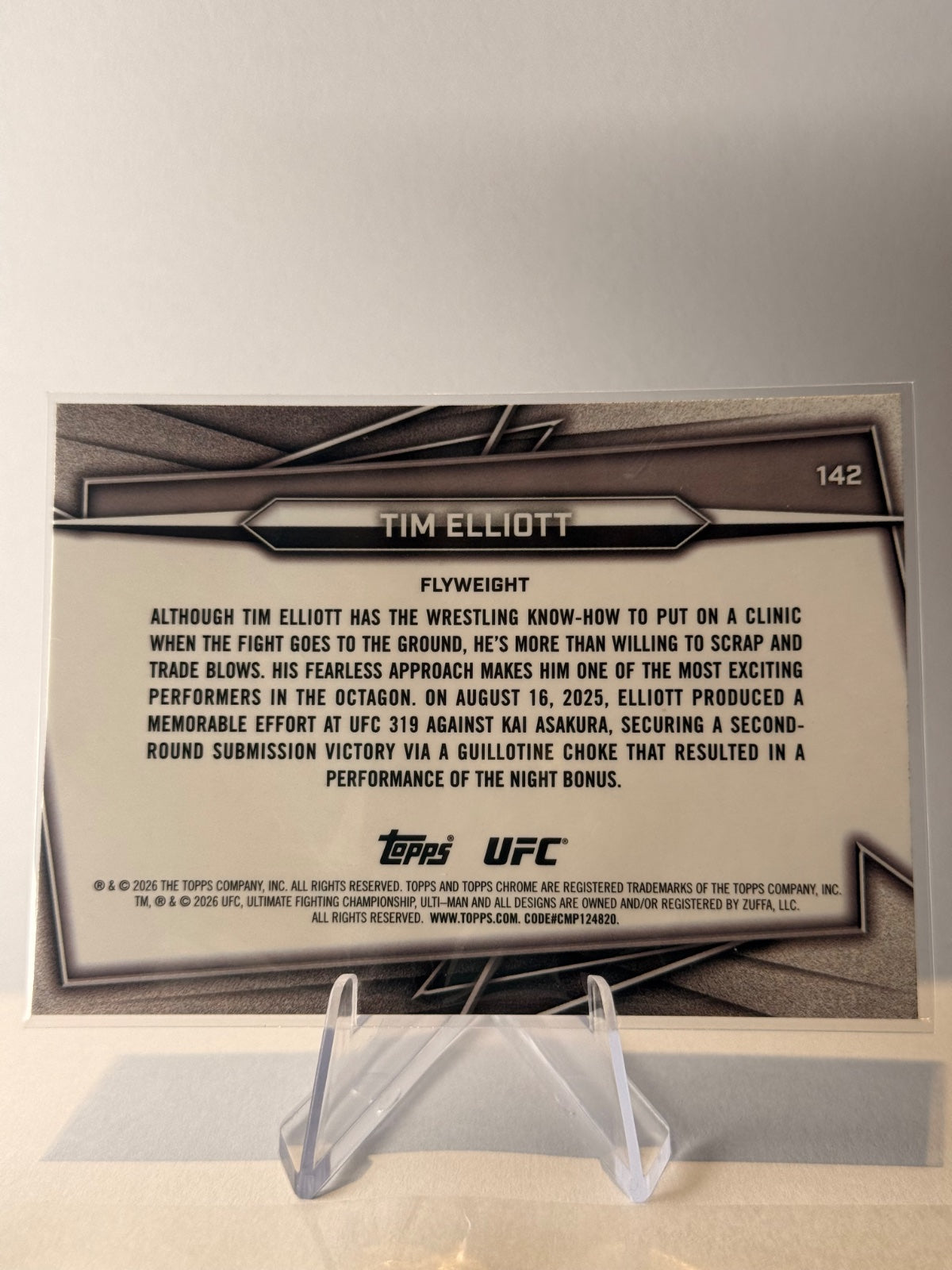 2026 Topps Chrome UFC Tim Elliott #142