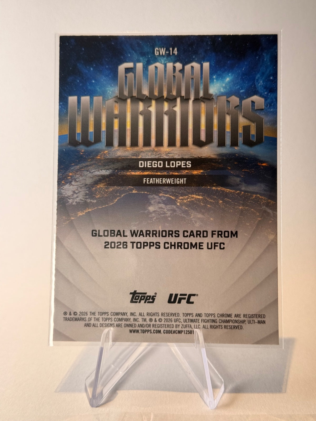2026 Topps Chrome UFC Diego Lopes Global Warriors #GW-14