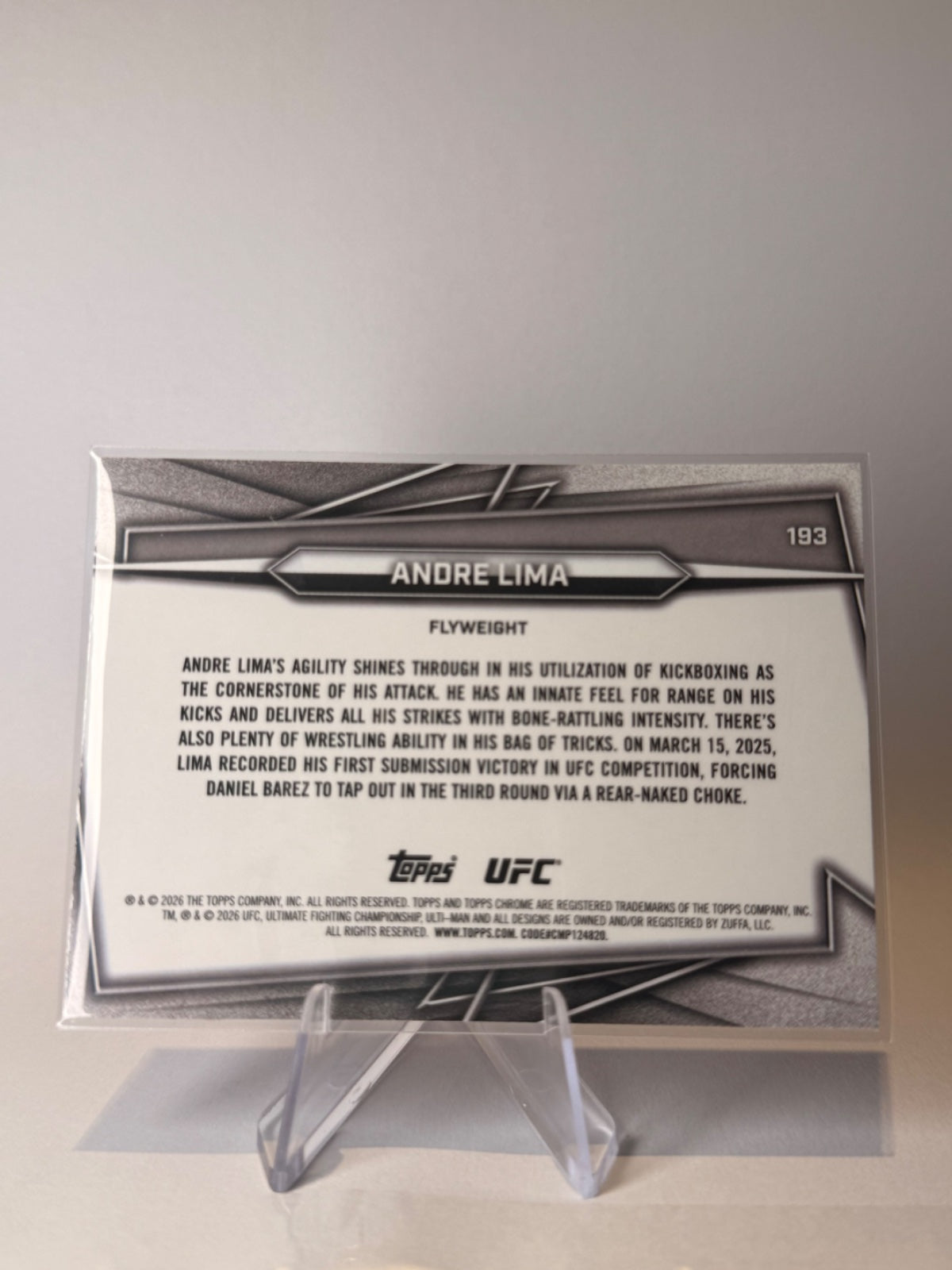 2026 Topps Chrome UFC Andre Lima RC #193 Pink Refractor 047/250