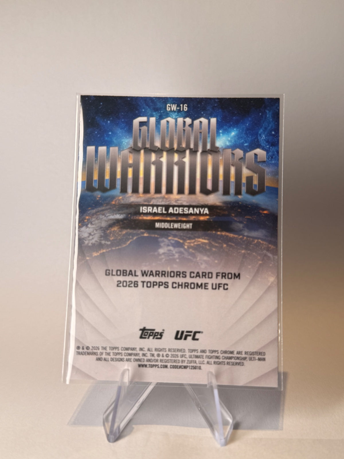 2026 Topps Chrome UFC Israel Adesanya Global Warriors #GW-16