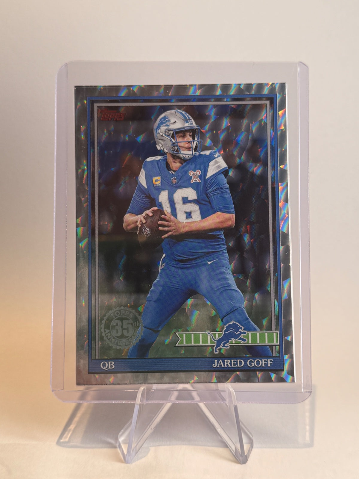 2026 Topps Football Jared Goff #91TF-37 35th Anniversary Mega Box Crackle Foil