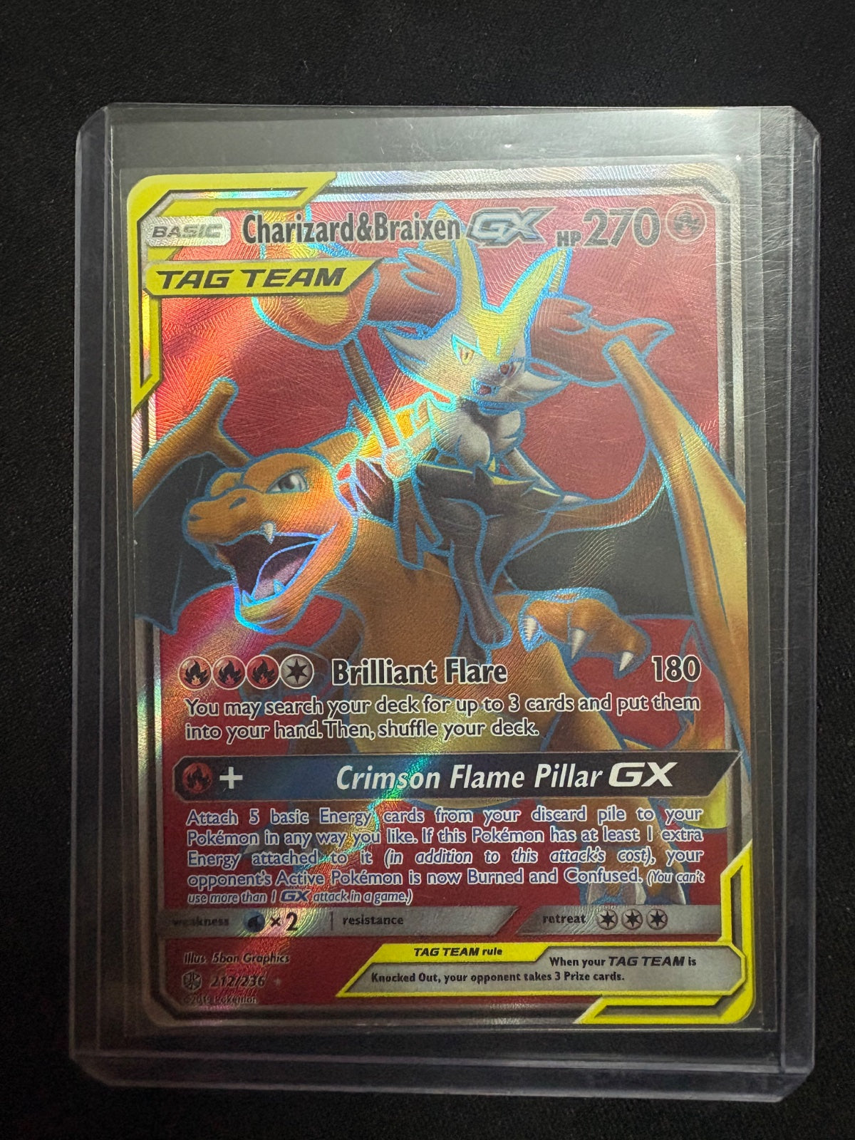 Charizard & Braixen GX (Full Art) 212/236 (Cosmic Eclipse)