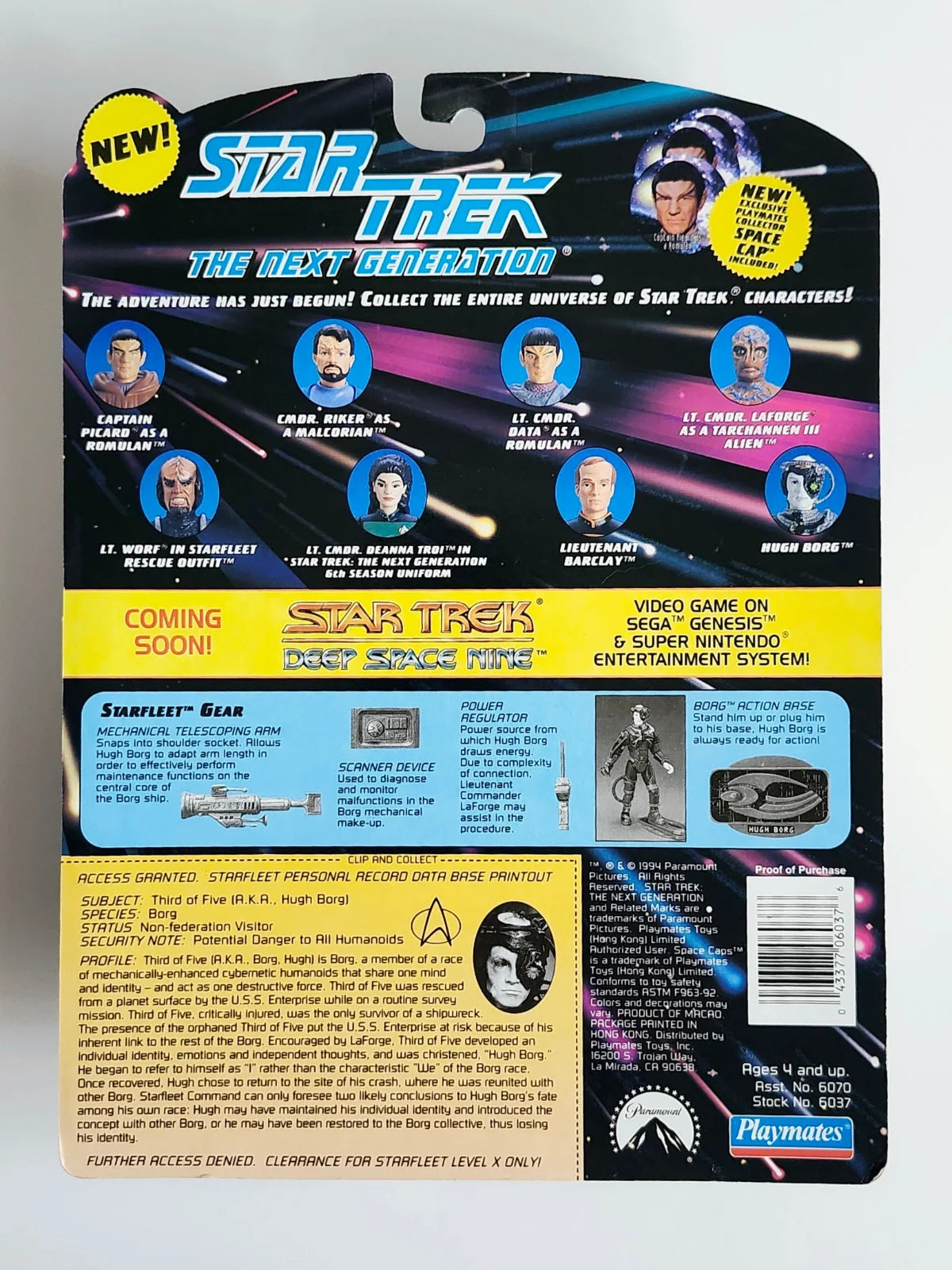 Star Trek: The Next Generation "Hugh Borg" action figure (Stock No. 6037) sealed ( S\N 001 )