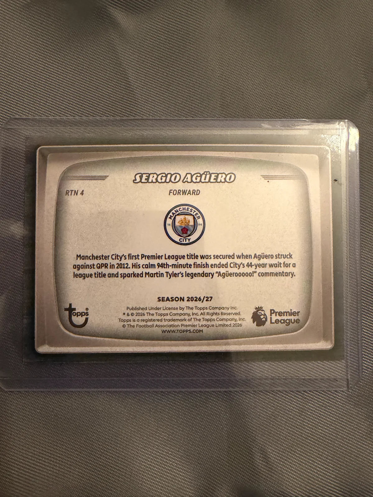 Sergio Agüero – Remember the Name	Topps Premier League 2026/27