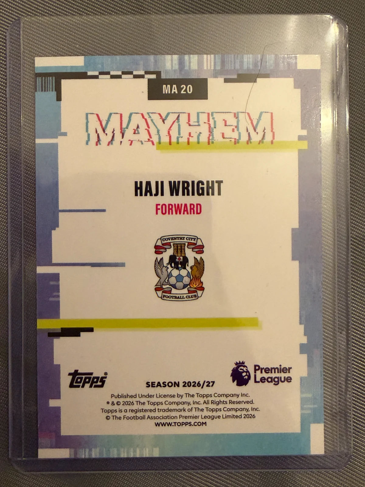 Haji Wright – MA20	Mayhem