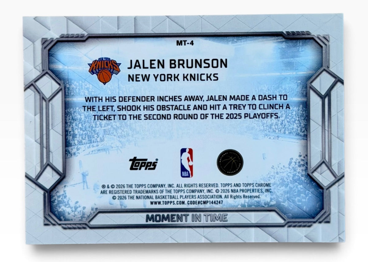 2025-26 Topps Chrome Update Jalen Brunson Moment in Time