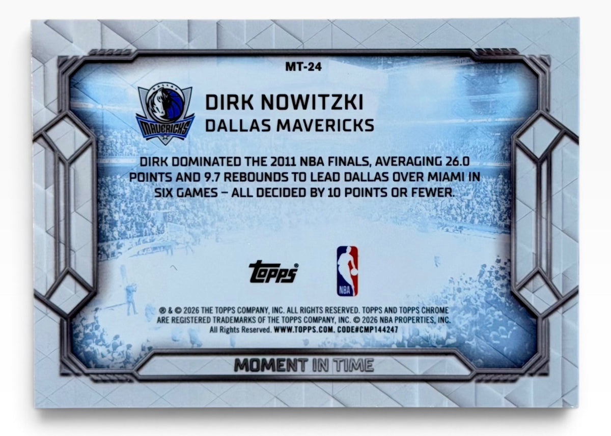 2025-26 Topps Chrome Update Dirk Nowitzki Moment in Time