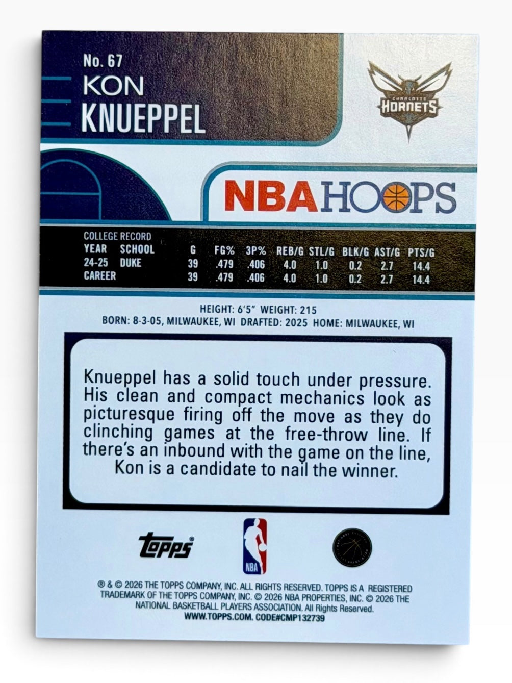 2025-26 Topps Flagship Kon Knueppel