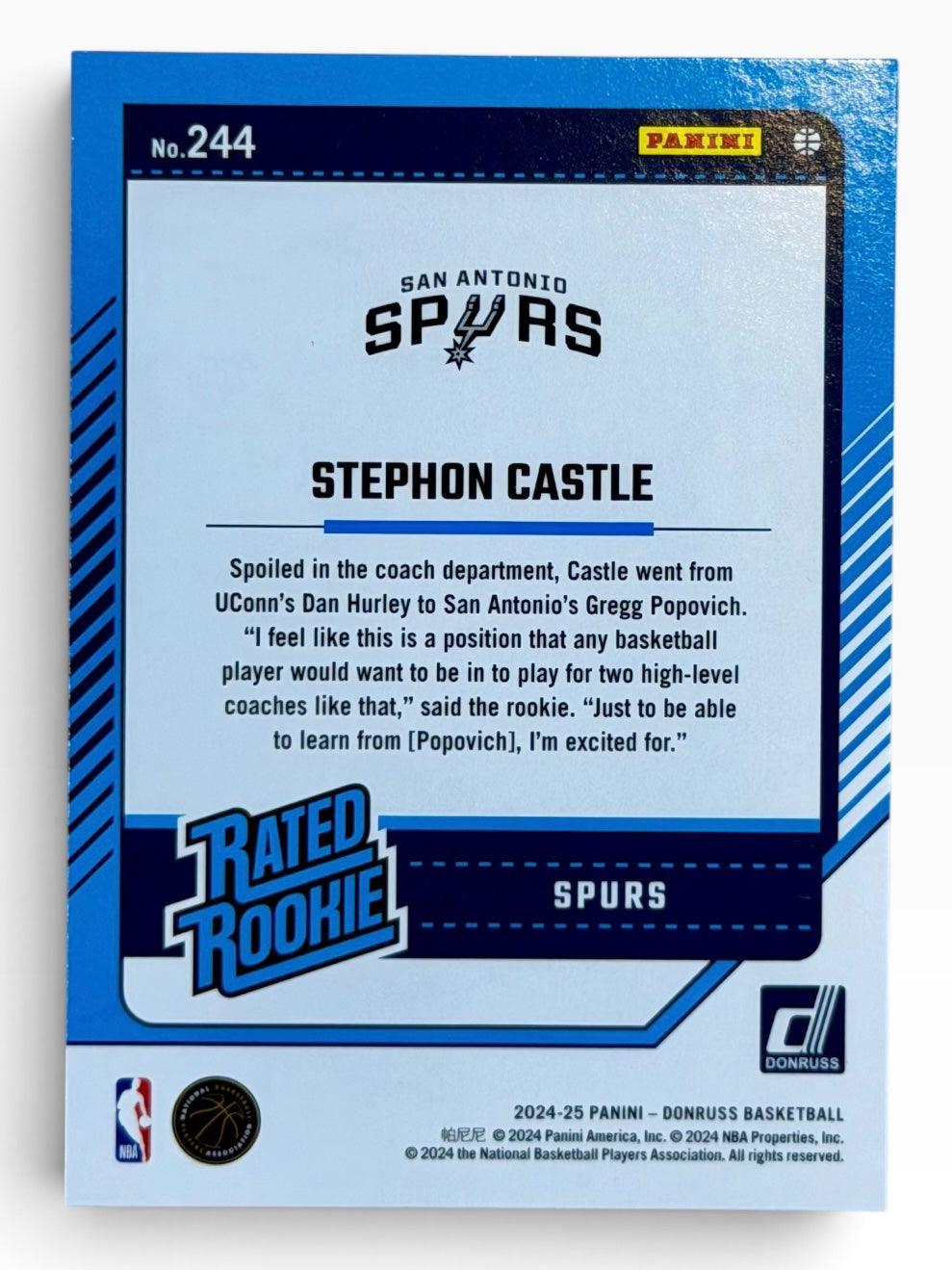 2024-25 Panini Donruss Stephon Castle Rated Rookie