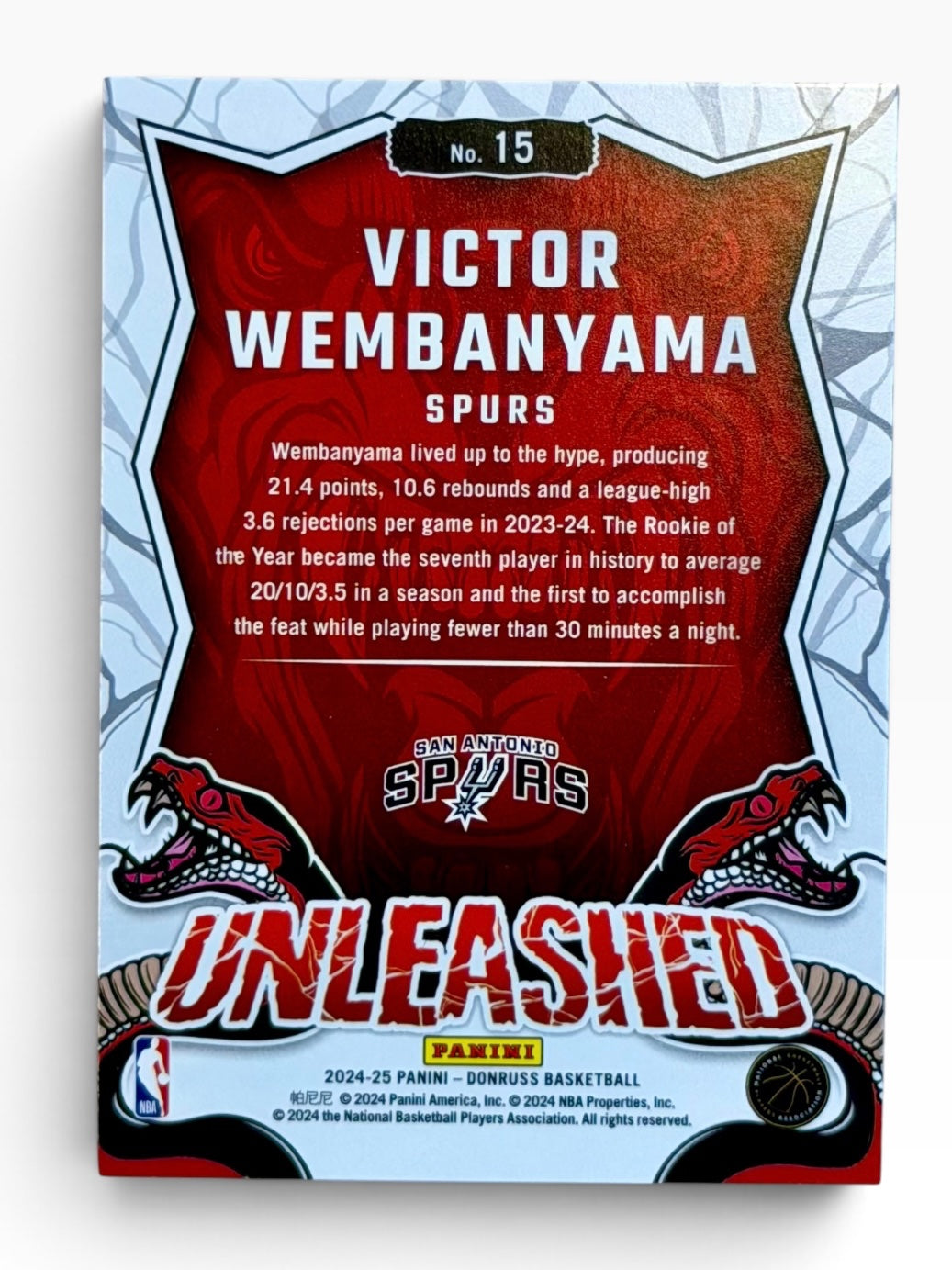 2024-25 Panini Donruss Victor Wembanyama Unleashed