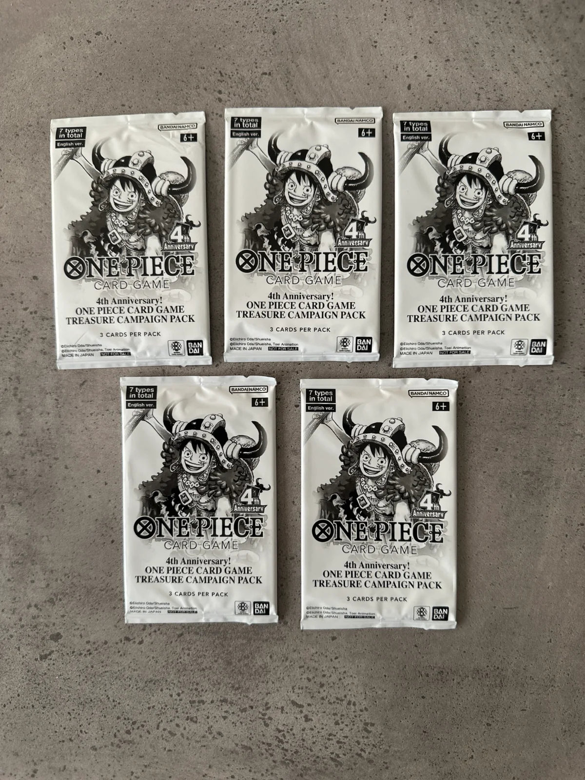 One Piece 4th  Anniversary Treasure Campaign Pack 5 PCS BUNDLE