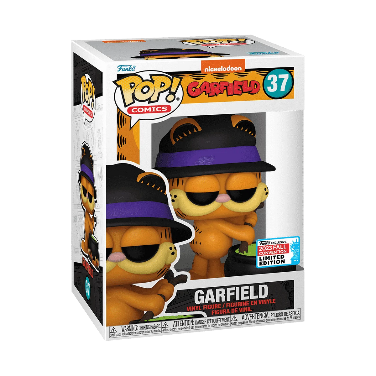 Pop! Garfield with Cauldron #37 vinyl figure released as a 2023 Fall Convention Exclusive for New York Comic Con (NYCC)
