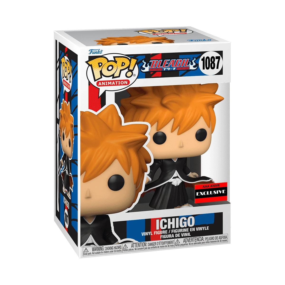 Funko Pop! Animation: Bleach - Ichigo Kurosaki (#1087) vinyl figure featuring the AAA Anime Exclusive