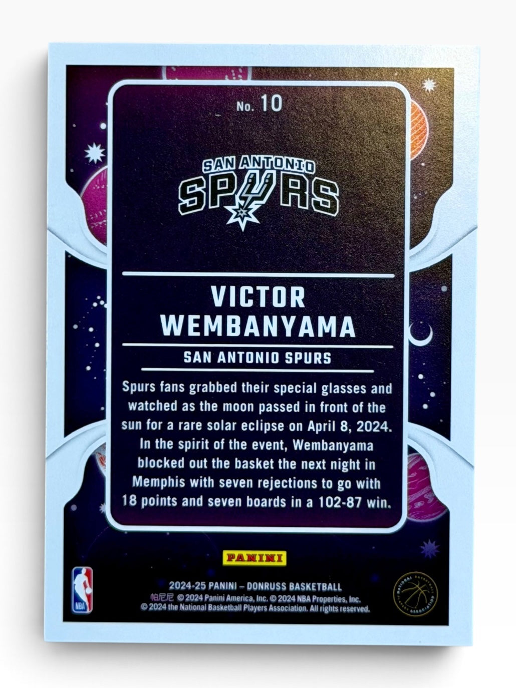 2024-25 Panini Donruss Victor Wembanyama Zero Gravity
