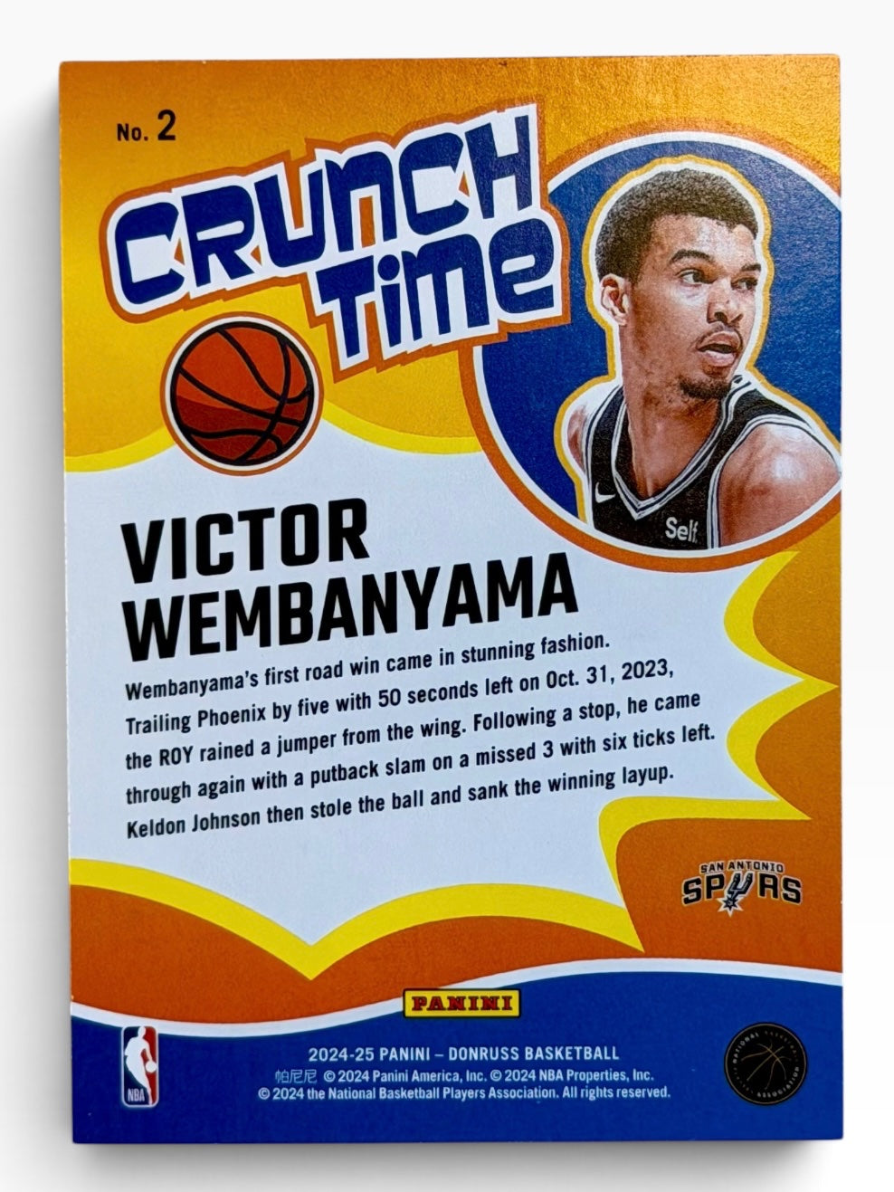 2024-25 Panini Donruss Victor Wembanyama Crunch Time
