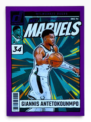 2024-25 Panini Donruss Giannis Antetokounmpo Net Mervels Purple Press Proof
