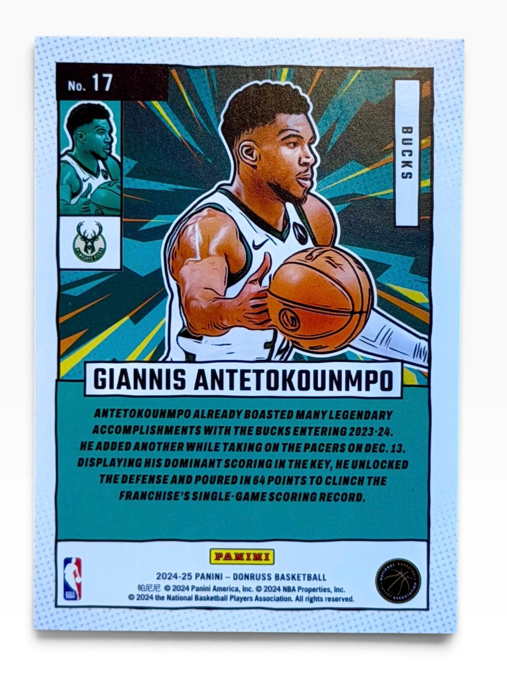 2024-25 Panini Donruss Giannis Antetokounmpo Net Mervels Purple Press Proof