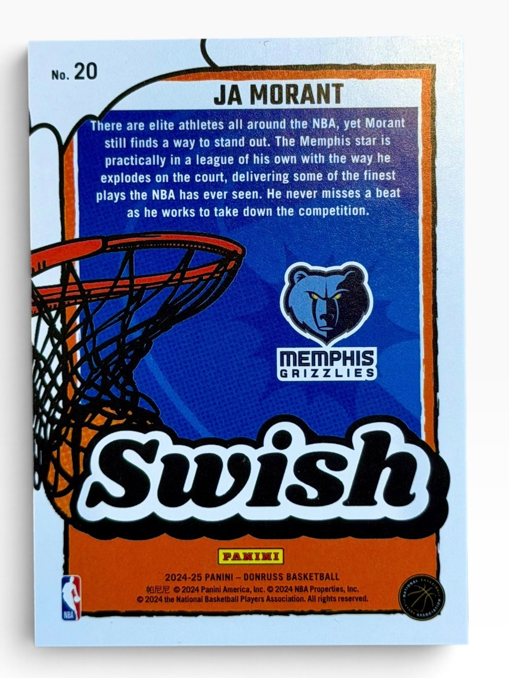 2024-25 Panini Donruss Ja Morant Swish Holo Laswr /99