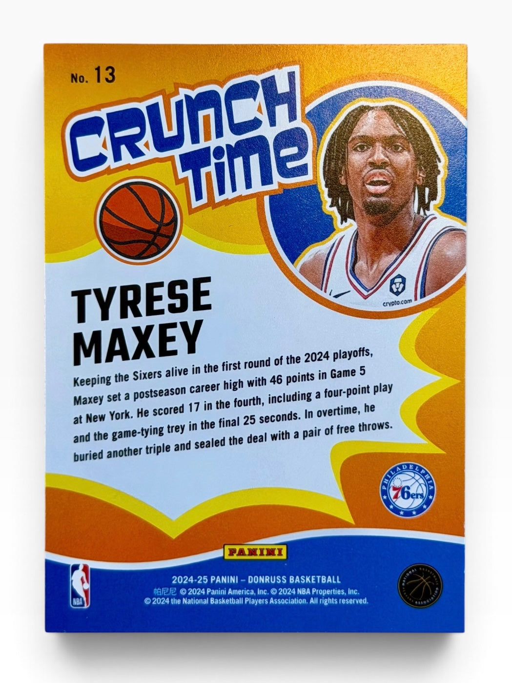 2024-25 Panini Donruss Tyrese Maxey Crunch Time Diamond