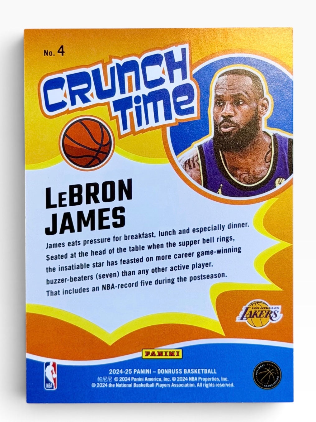 2024-25 Panini Donruss LeBron James Crunch Time Press Proof