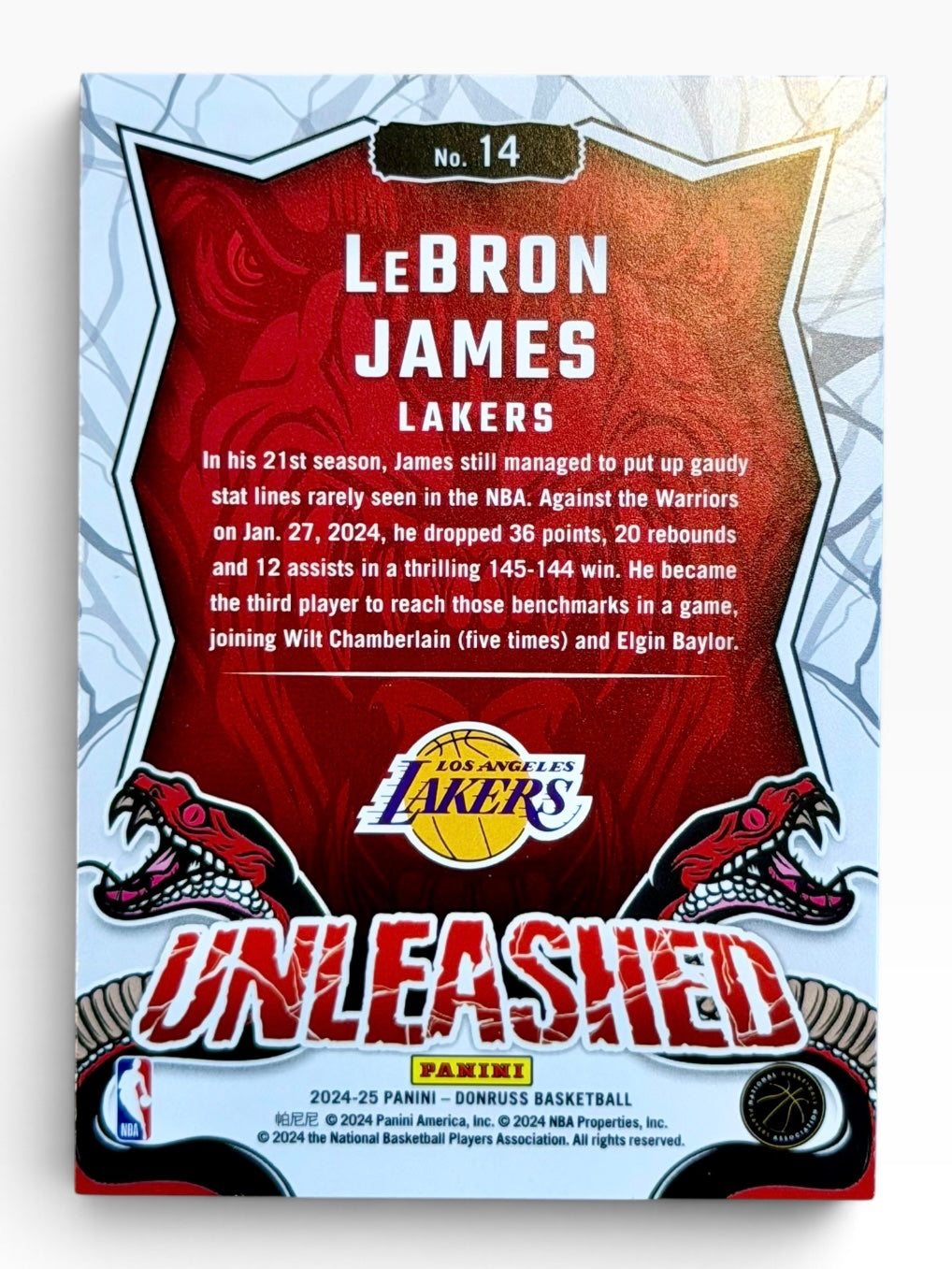 2024-25 Panini Donruss LeBron James Unleashed