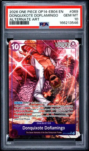 Donquixote Doflamingo - OP14-069 (Alternate Art) (The Azure Sea's Seven) — PSA 10