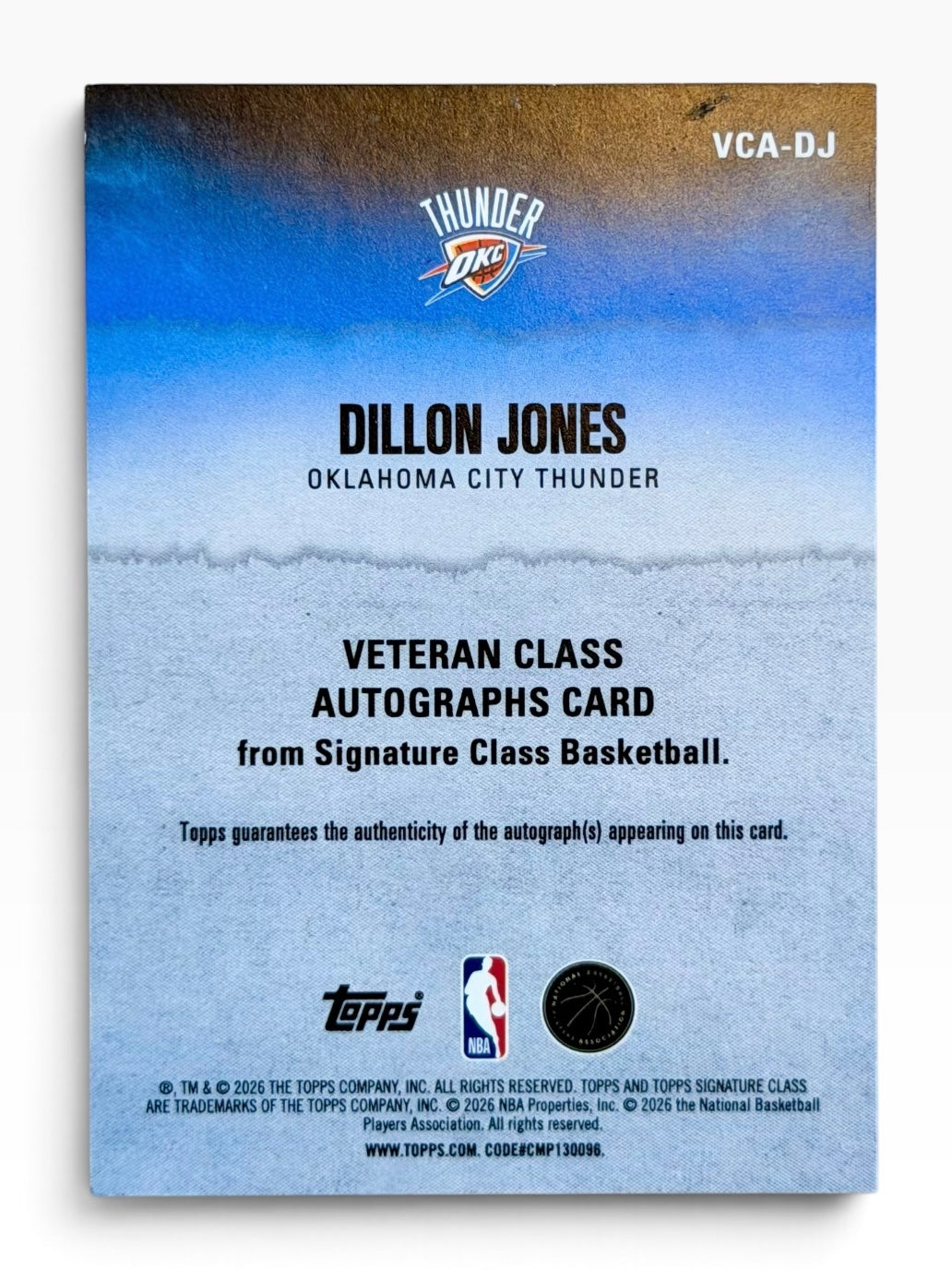 2025-26 Topps Signature Class Dillon Jones Veteran Class Autograph