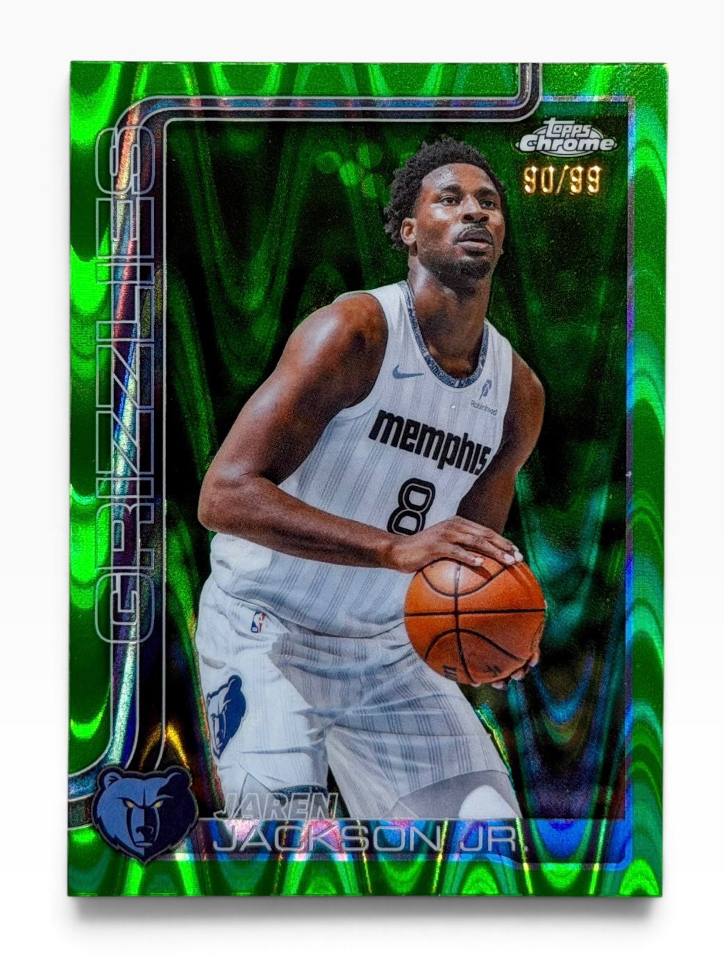 2025-26 Topps Chrome Update Jaren Jackson Jr. Green Raywave /99