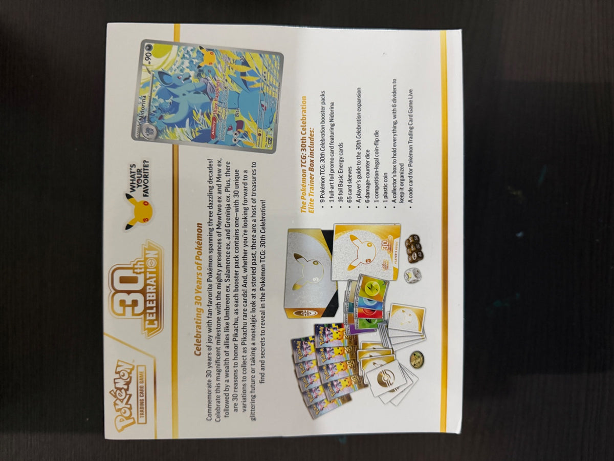 30th Celebration Elite Trainer Box not mint - free binder