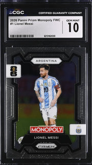 Lionel Messi, Panini, 2026, Prizm Monopoly FWC, CGC 10