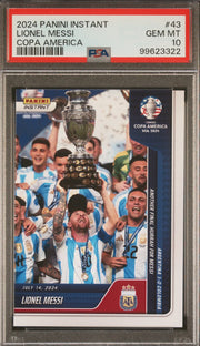 LIONEL MESSI COPA AMERICA 2024 #43 PANINI INSTANT CONMEBOL PSA 10
