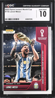 Lionel Messi 2022 Fifa world cup #118 Panini Instant CGC 10