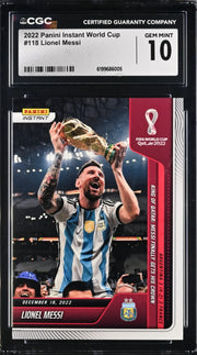 Lionel Messi 2022 Fifa world cup #118 Panini Instant CGC 10