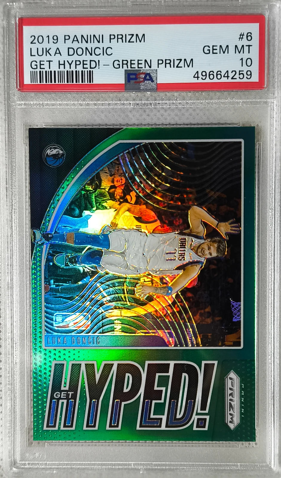 2019 Panini Prizm #6 Get Hyped Green Prizm Luka Doncic