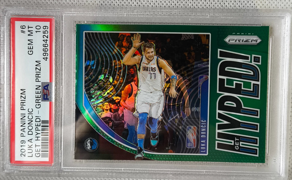 2019 Panini Prizm #6 Get Hyped Green Prizm Luka Doncic