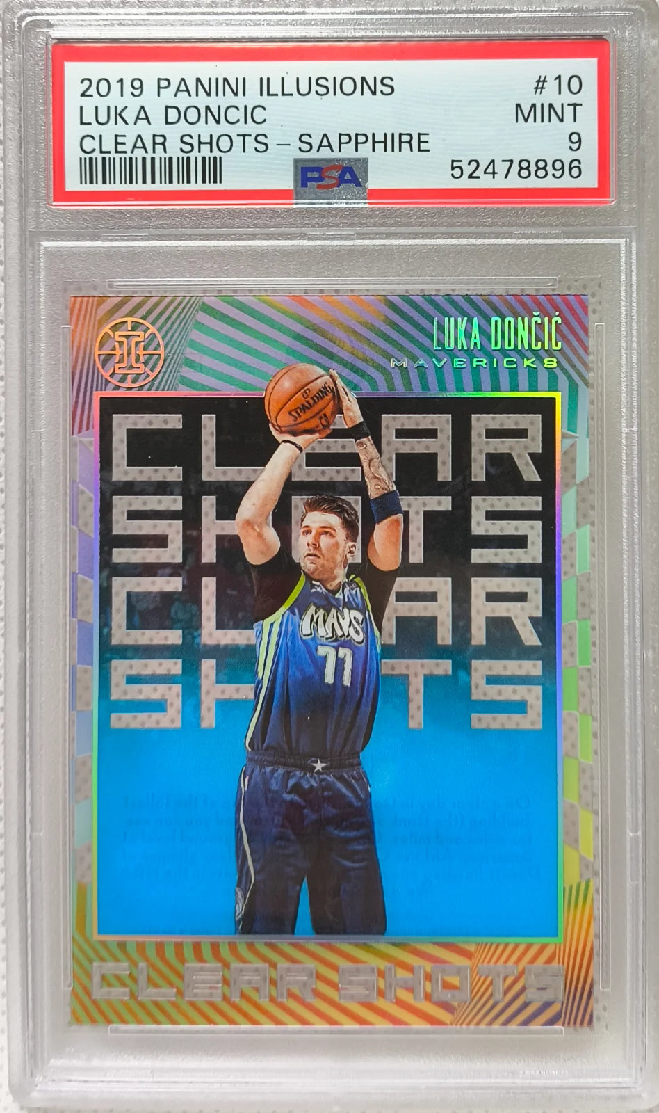 2019 Panini Illusions #10 Luka Doncic Clear Shots -Sapphire