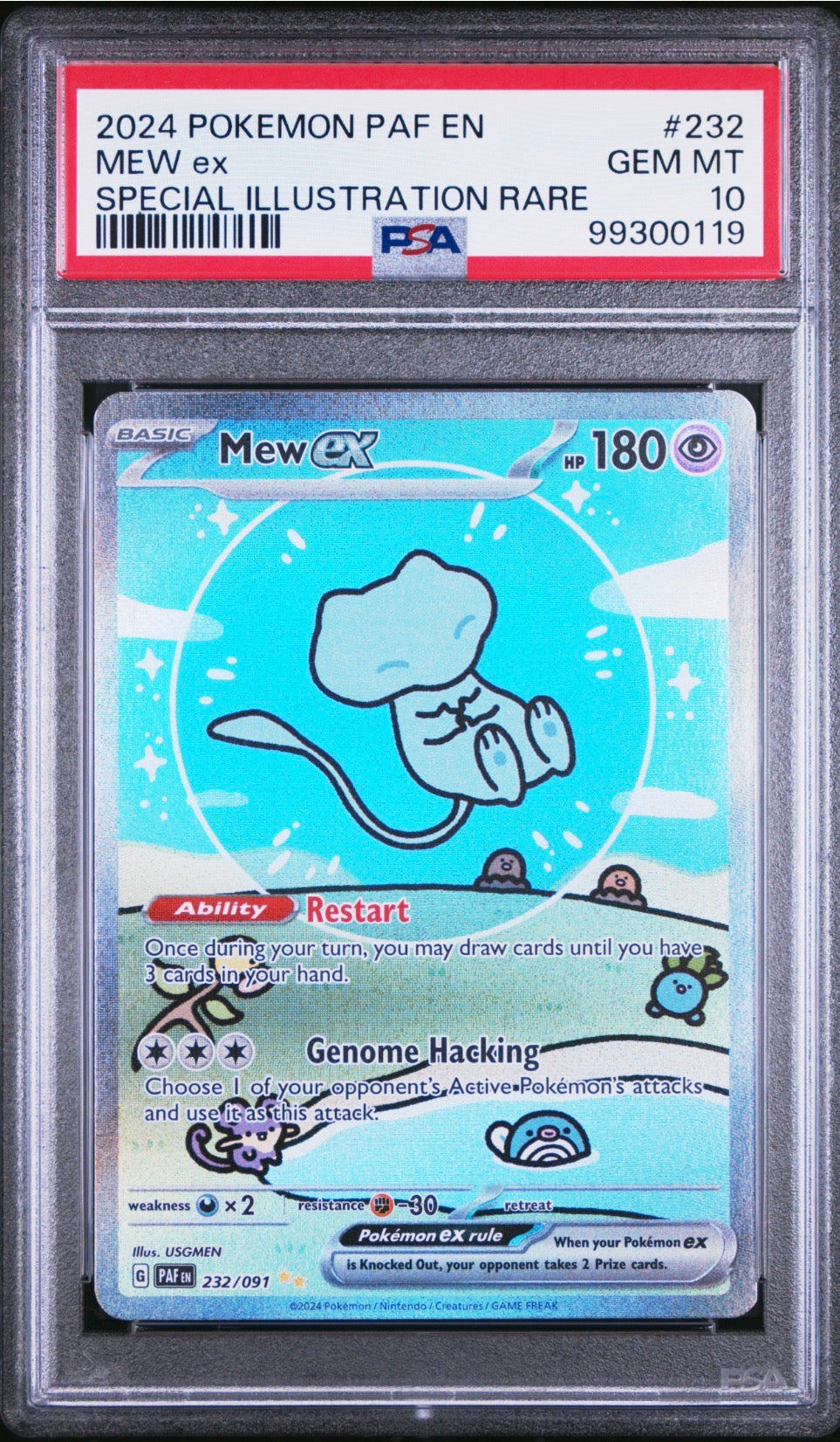 Mew ex 232/091 (Paldean Fates) — PSA 10