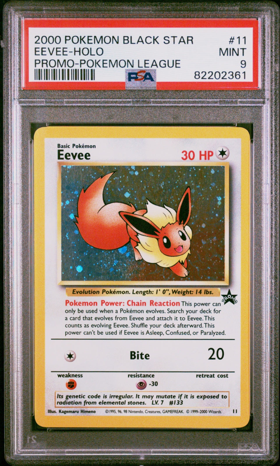 Eevee 11/53 (WoTC Promo) — PSA 9