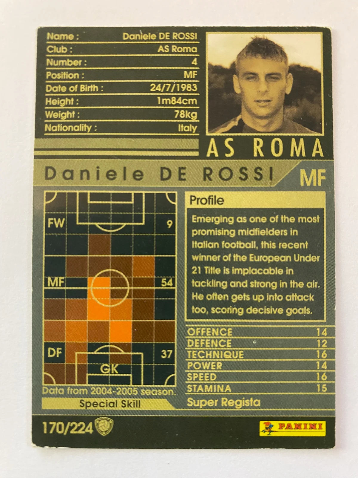 2004-05 Panini/Sega World Club Champion Football European Clubs 170 Daniele De Rossi