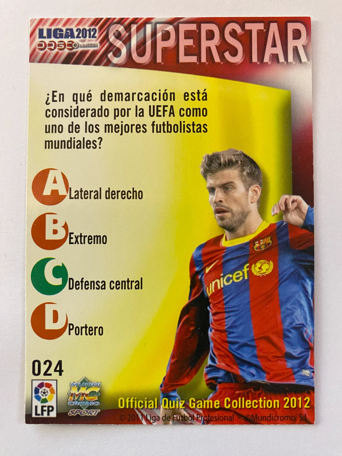 2011-12 Mundicromo Las Fichas de la Liga 024 Piqué SuperStar