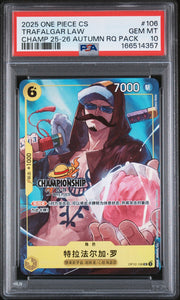 PSA 10 - One Piece - Trafalgar Law - Championship 25-26-Autumn RQ Pack - Textured - Chinese - OP12-106