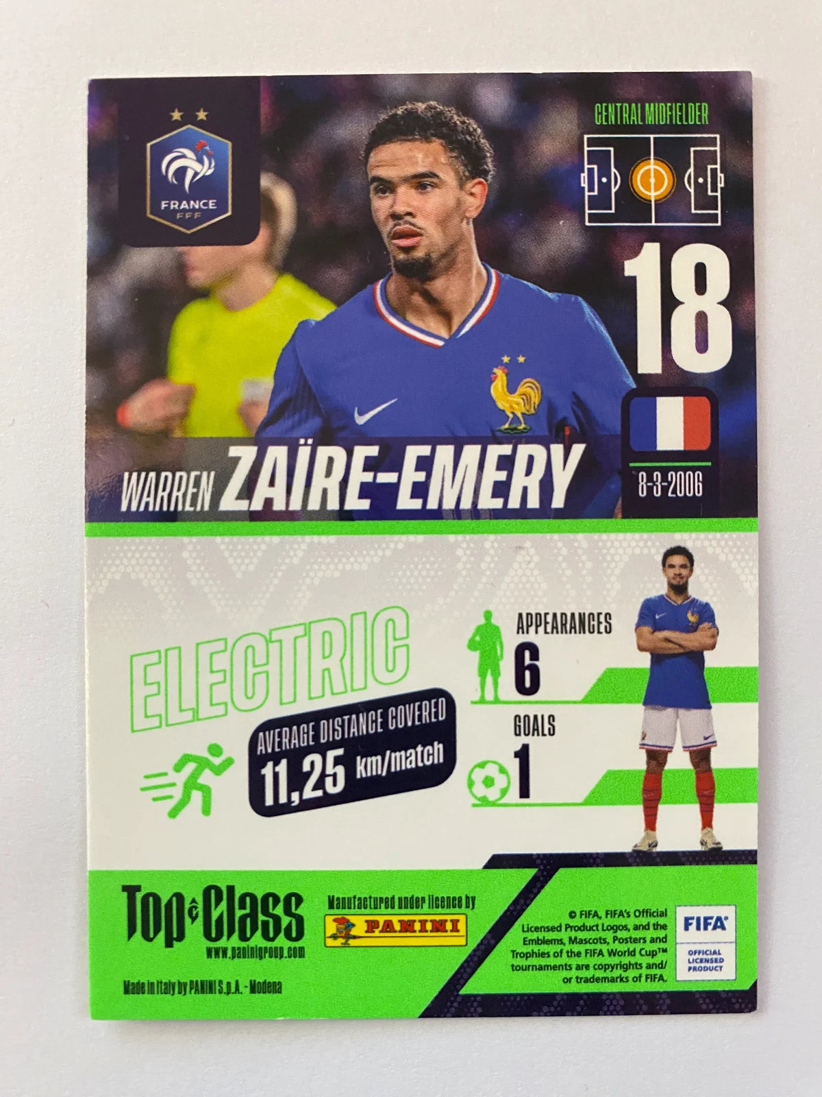 2025 Panini Top Class 154 Warren Zaïre-Emery ELECTRIC