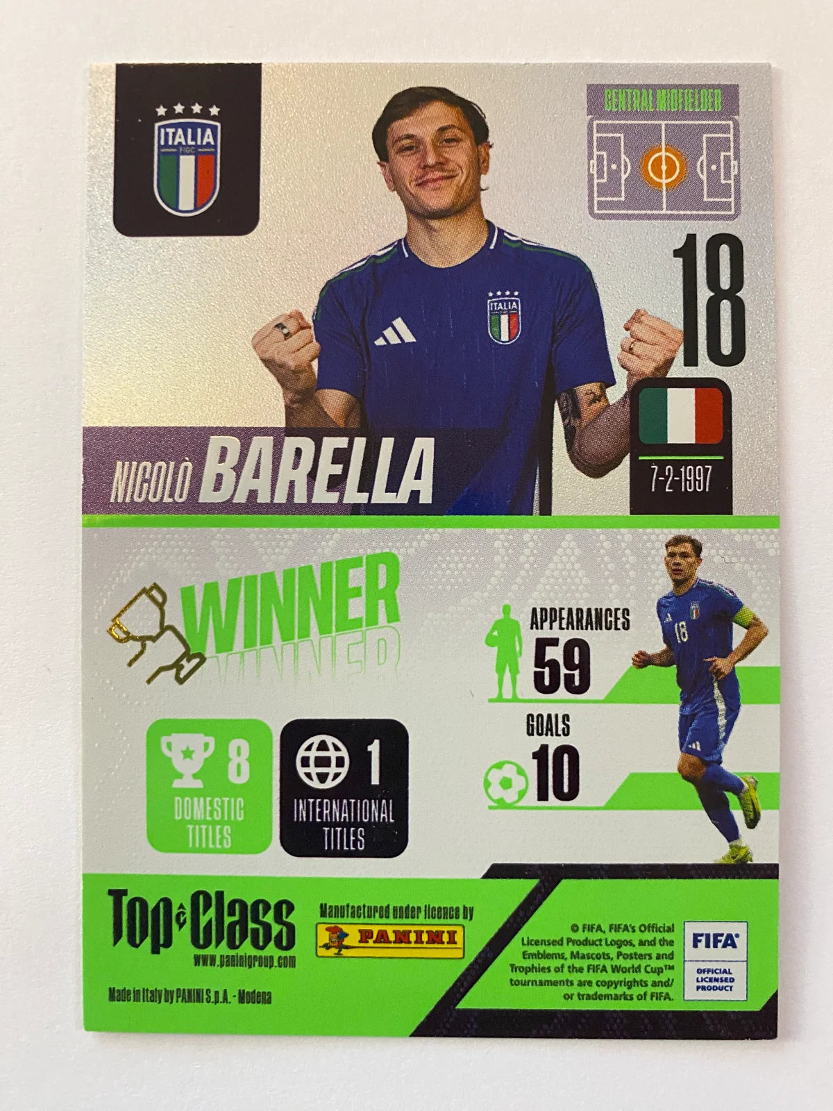 2025 Panini Top Class 197 Nicolò Barella WINNER