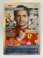 2024 Topps Turbo Attax F1 Topps Awards FOIL #305 Carlos Sainz Ferrari