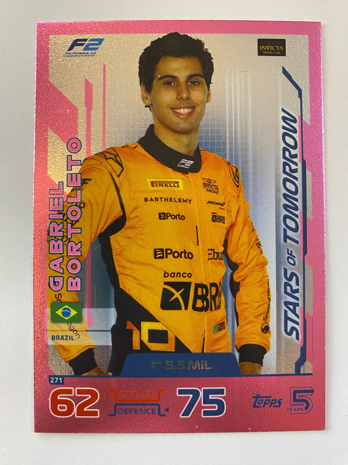 2024 Topps Turbo Attax F1 - Pink 271 Gabriel Bortoleto STARS of TOMORROW