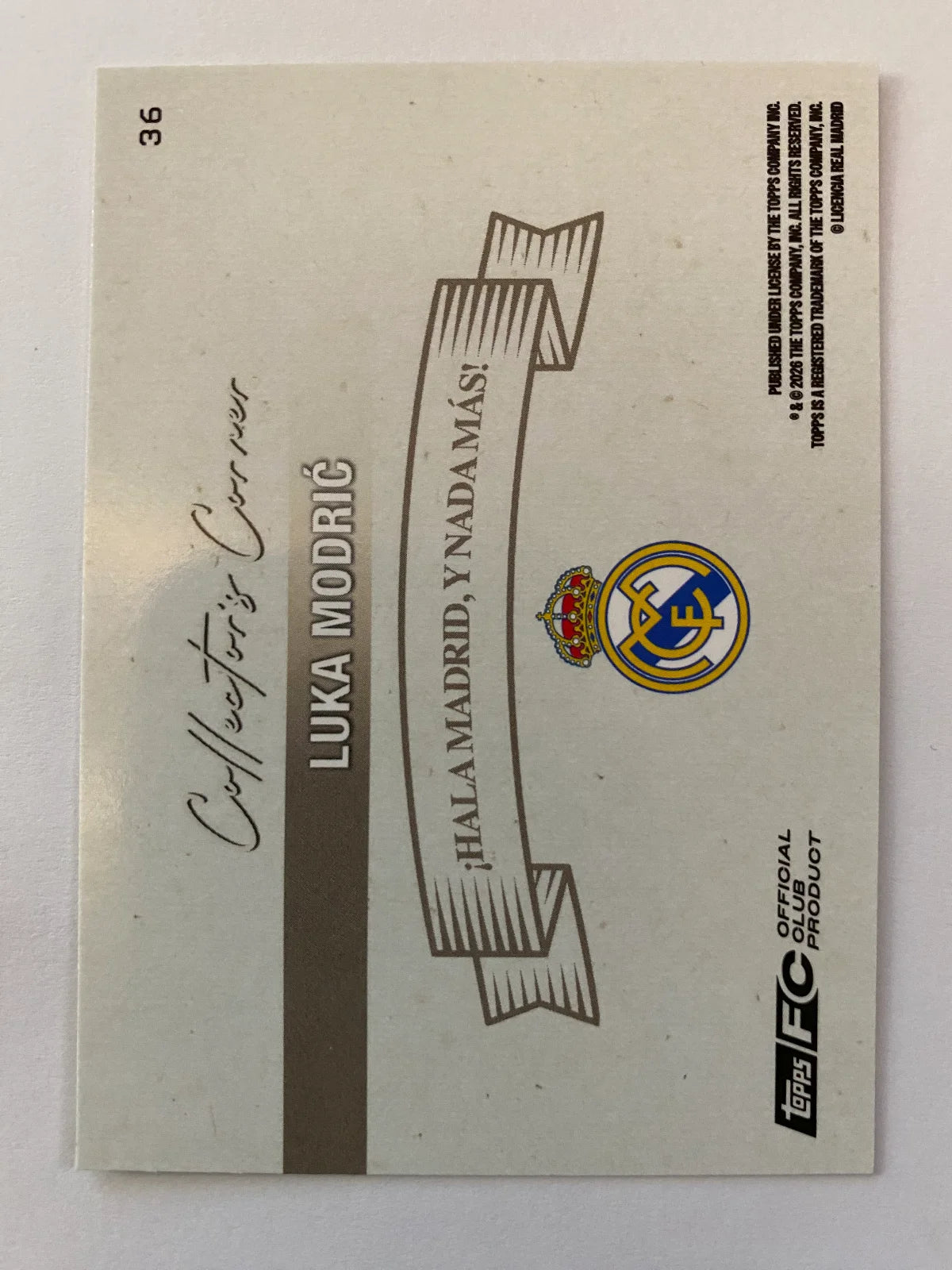 2025-26 Topps Real Madrid Team Set - #36 Luka Modrić Collector's Corner