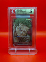 Roronoa Zoro (001) (Parallel) OP01-001 (Romance Dawn) — BGS 10 (Pristine)